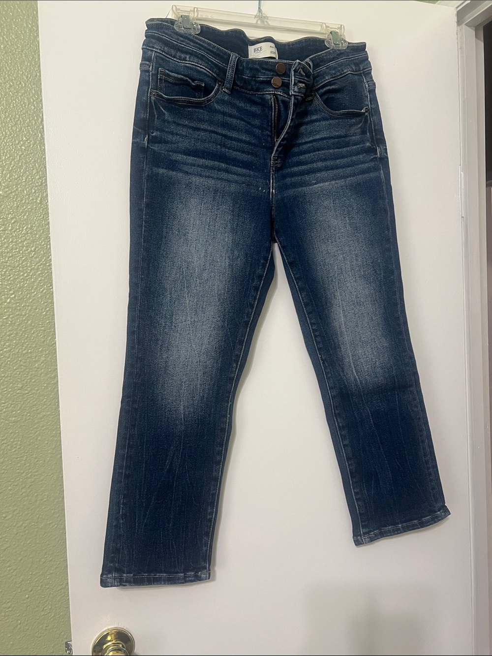 Bke Payton Women’s Dark Blue mid-Rise cropped Jeans